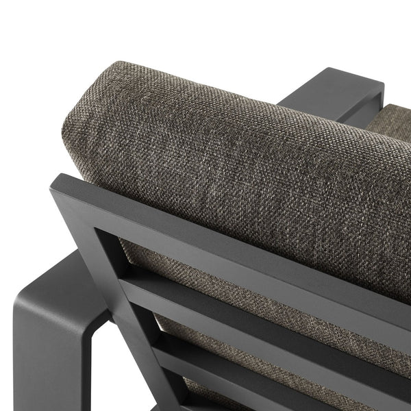 Modway Furniture Lirienne Outdoor Patio Armchair - Modern Aluminum Club Chair for Stylish Relaxation & Comfort Smoke EEI-7300-SMO-GRY