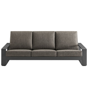 Modway Furniture Lirienne Outdoor Patio Aluminum Sofa - Modern Comfort with Weather-Resistant Upholstery & Style Smoke Gray EEI-7302-SMO-GRY
