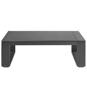 Modway Furniture Lirienne Outdoor Coffee Table - Modern Aluminum Design, Durable Slatted Top for Patios & Decks EEI-7303-GRY