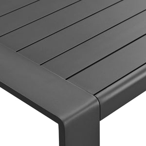 Modway Furniture Lirienne Outdoor Coffee Table - Modern Aluminum Design, Durable Slatted Top for Patios & Decks EEI-7303-GRY