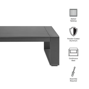 Modway Furniture Lirienne Outdoor Coffee Table - Modern Aluminum Design, Durable Slatted Top for Patios & Decks EEI-7303-GRY