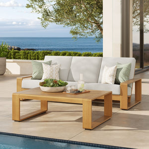 Modway Furniture Lirienne 2-Piece Outdoor Patio Aluminum Faux Wood Furniture Set for Stylish Comfort & Durability Ivory Natural EEI-7304-IVO-NAT