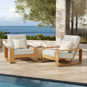 Modway Furniture Lirienne Outdoor Patio Armchair Set of 2 - Stylish Aluminum Frames with Plush Cushions for Comfort Ivory Natural EEI-7305-IVO-NAT
