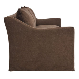 Modway Furniture Somerset Slipcovered Three Seat Sofa with Bench Cushion and Curved Arms for Living Room Cocoa EEI-7310-COA