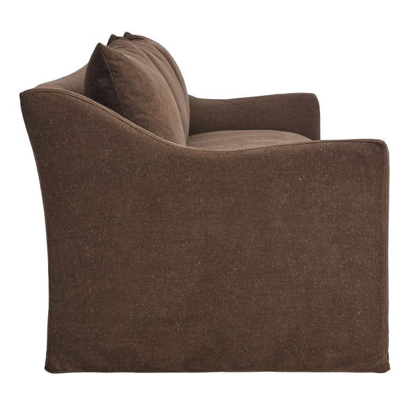 Modway Furniture Somerset Slipcovered Three Seat Sofa with Bench Cushion and Curved Arms for Living Room Cocoa EEI-7310-COA