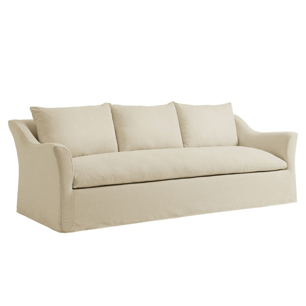 Modway Furniture Somerset Slipcovered Three Seat Sofa with Bench Cushion and Curved Arms for Living Room Linen EEI-7310-LIN