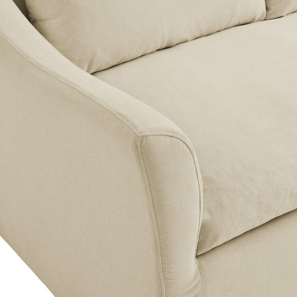 Modway Furniture Somerset Slipcovered Three Seat Sofa with Bench Cushion and Curved Arms for Living Room Linen EEI-7310-LIN