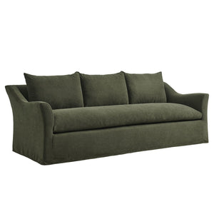 Modway Furniture Somerset Slipcovered Three Seat Sofa with Bench Cushion and Curved Arms for Living Room Sage EEI-7310-SGE