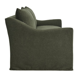 Modway Furniture Somerset Slipcovered Three Seat Sofa with Bench Cushion and Curved Arms for Living Room Sage EEI-7310-SGE