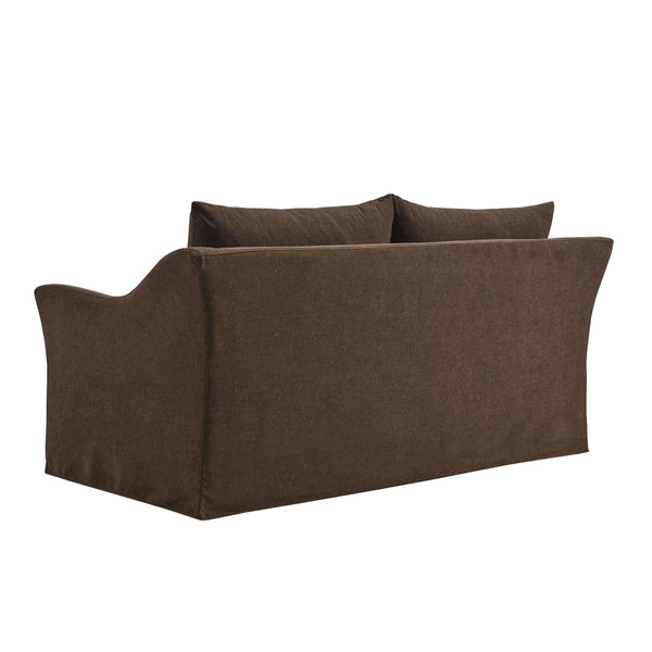 Modway Furniture Somerset Slipcovered Two Seat Sofa with Curved Arms and Natural Woven Fabric Cocoa EEI-7311-COA