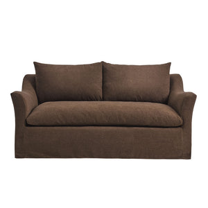 Modway Furniture Somerset Slipcovered Two Seat Sofa with Curved Arms and Natural Woven Fabric Cocoa EEI-7311-COA
