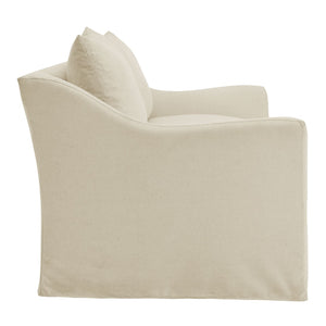 Modway Furniture Somerset Slipcovered Two Seat Sofa with Curved Arms and Natural Woven Fabric Linen EEI-7311-LIN
