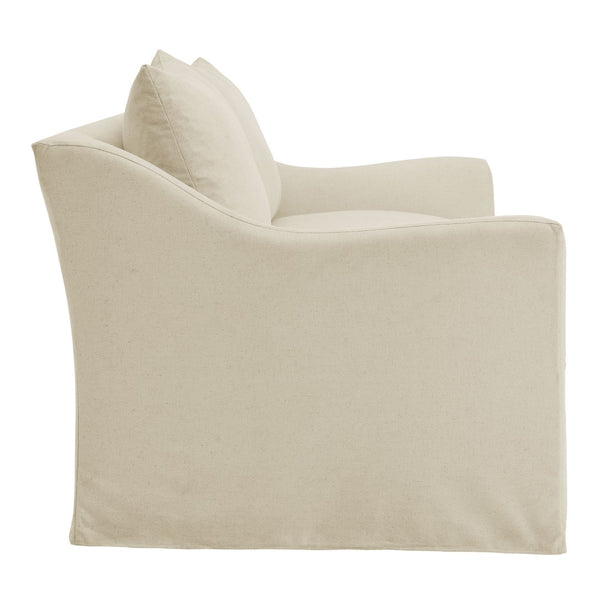 Modway Furniture Somerset Slipcovered Two Seat Sofa with Curved Arms and Natural Woven Fabric Linen EEI-7311-LIN