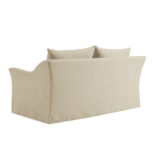 Modway Furniture Somerset Slipcovered Two Seat Sofa with Curved Arms and Natural Woven Fabric Linen EEI-7311-LIN