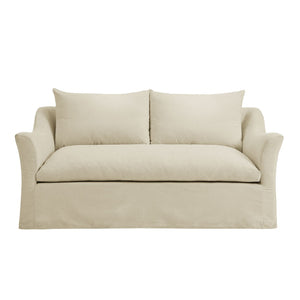 Modway Furniture Somerset Slipcovered Two Seat Sofa with Curved Arms and Natural Woven Fabric Linen EEI-7311-LIN