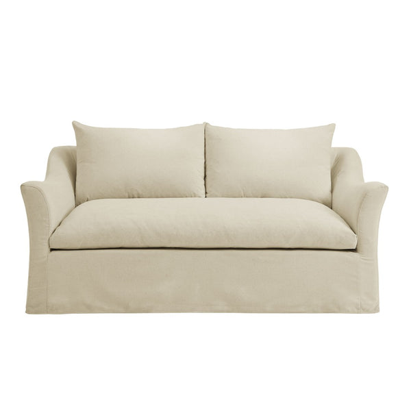 Modway Furniture Somerset Slipcovered Two Seat Sofa with Curved Arms and Natural Woven Fabric Linen EEI-7311-LIN