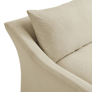 Modway Furniture Somerset Slipcovered Two Seat Sofa with Curved Arms and Natural Woven Fabric Linen EEI-7311-LIN