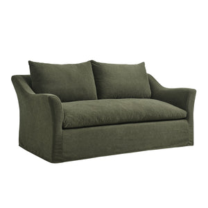 Modway Furniture Somerset Slipcovered Two Seat Sofa with Curved Arms and Natural Woven Fabric Sage EEI-7311-SGE