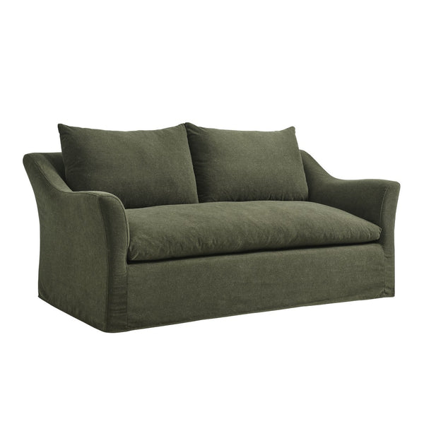 Modway Furniture Somerset Slipcovered Two Seat Sofa with Curved Arms and Natural Woven Fabric Sage EEI-7311-SGE