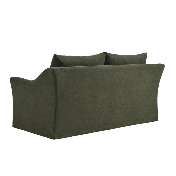 Modway Furniture Somerset Slipcovered Two Seat Sofa with Curved Arms and Natural Woven Fabric Sage EEI-7311-SGE