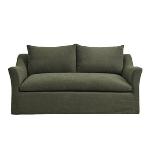 Modway Furniture Somerset Slipcovered Two Seat Sofa with Curved Arms and Natural Woven Fabric Sage EEI-7311-SGE