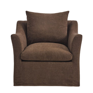 Modway Furniture Somerset Woven Fabric Slipcovered Accent Chair for Modern Farmhouse Living Rooms Cocoa EEI-7312-COA