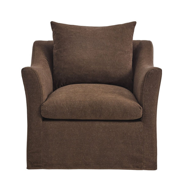 Modway Furniture Somerset Woven Fabric Slipcovered Accent Chair for Modern Farmhouse Living Rooms Cocoa EEI-7312-COA