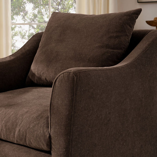 Modway Furniture Somerset Woven Fabric Slipcovered Accent Chair for Modern Farmhouse Living Rooms Cocoa EEI-7312-COA