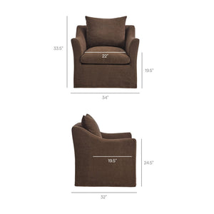 Modway Furniture Somerset Woven Fabric Slipcovered Accent Chair for Modern Farmhouse Living Rooms Cocoa EEI-7312-COA