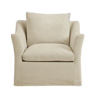 Modway Furniture Somerset Woven Fabric Slipcovered Accent Chair for Modern Farmhouse Living Rooms Linen EEI-7312-LIN
