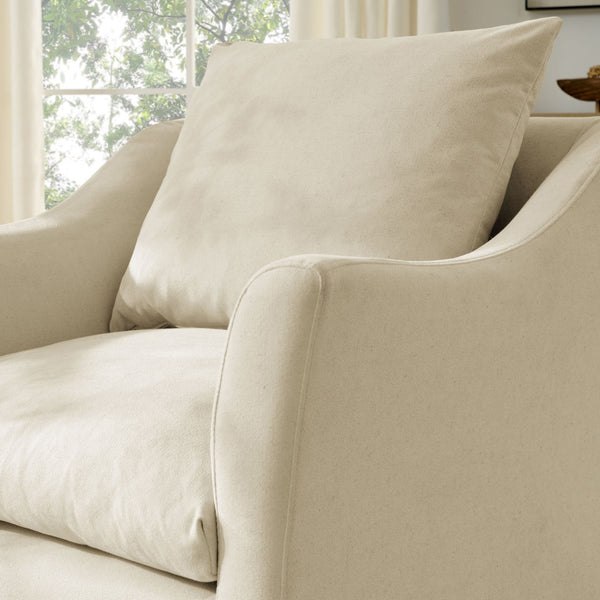 Modway Furniture Somerset Woven Fabric Slipcovered Accent Chair for Modern Farmhouse Living Rooms Linen EEI-7312-LIN
