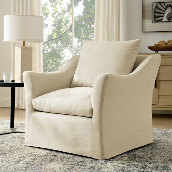 Modway Furniture Somerset Woven Fabric Slipcovered Accent Chair for Modern Farmhouse Living Rooms Linen EEI-7312-LIN