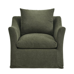 Modway Furniture Somerset Woven Fabric Slipcovered Accent Chair for Modern Farmhouse Living Rooms Sage EEI-7312-SGE