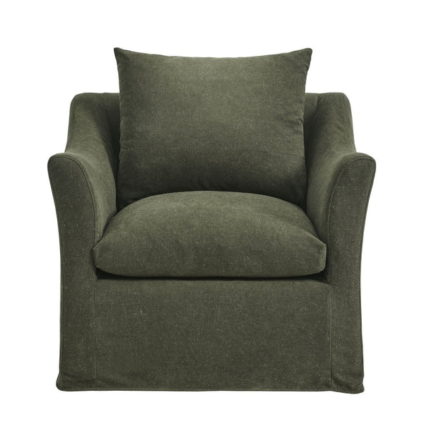 Modway Furniture Somerset Woven Fabric Slipcovered Accent Chair for Modern Farmhouse Living Rooms Sage EEI-7312-SGE