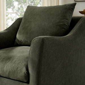 Modway Furniture Somerset Woven Fabric Slipcovered Accent Chair for Modern Farmhouse Living Rooms Sage EEI-7312-SGE