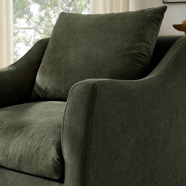 Modway Furniture Somerset Woven Fabric Slipcovered Accent Chair for Modern Farmhouse Living Rooms Sage EEI-7312-SGE