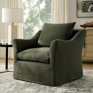 Modway Furniture Somerset Woven Fabric Slipcovered Accent Chair for Modern Farmhouse Living Rooms Sage EEI-7312-SGE