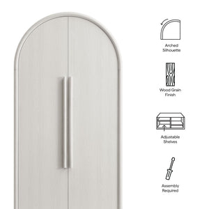Modway Furniture Bellamy Tall Arched Storage Cabinet - Elegant Contemporary Design for Stylish Organization Solutions Ash EEI-7313-ASH