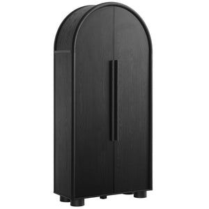Modway Furniture Bellamy Tall Arched Storage Cabinet - Elegant Contemporary Design for Stylish Organization Solutions Black EEI-7313-BLK