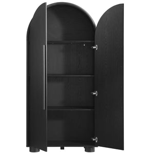 Modway Furniture Bellamy Tall Arched Storage Cabinet - Elegant Contemporary Design for Stylish Organization Solutions Black EEI-7313-BLK