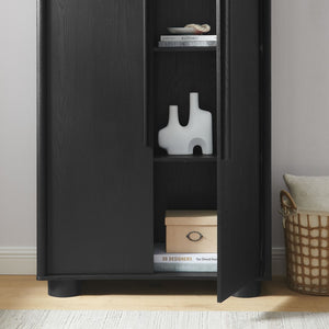 Modway Furniture Bellamy Tall Arched Storage Cabinet - Elegant Contemporary Design for Stylish Organization Solutions Black EEI-7313-BLK