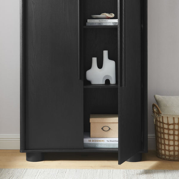 Modway Furniture Bellamy Tall Arched Storage Cabinet - Elegant Contemporary Design for Stylish Organization Solutions Black EEI-7313-BLK