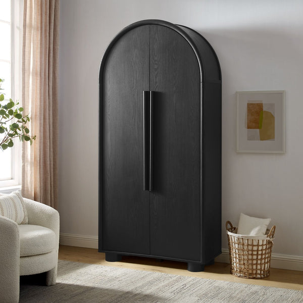 Modway Furniture Bellamy Tall Arched Storage Cabinet - Elegant Contemporary Design for Stylish Organization Solutions Black EEI-7313-BLK