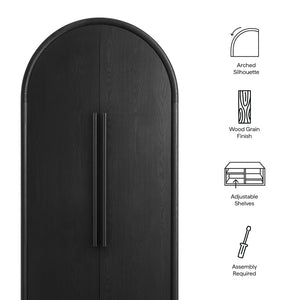 Modway Furniture Bellamy Tall Arched Storage Cabinet - Elegant Contemporary Design for Stylish Organization Solutions Black EEI-7313-BLK