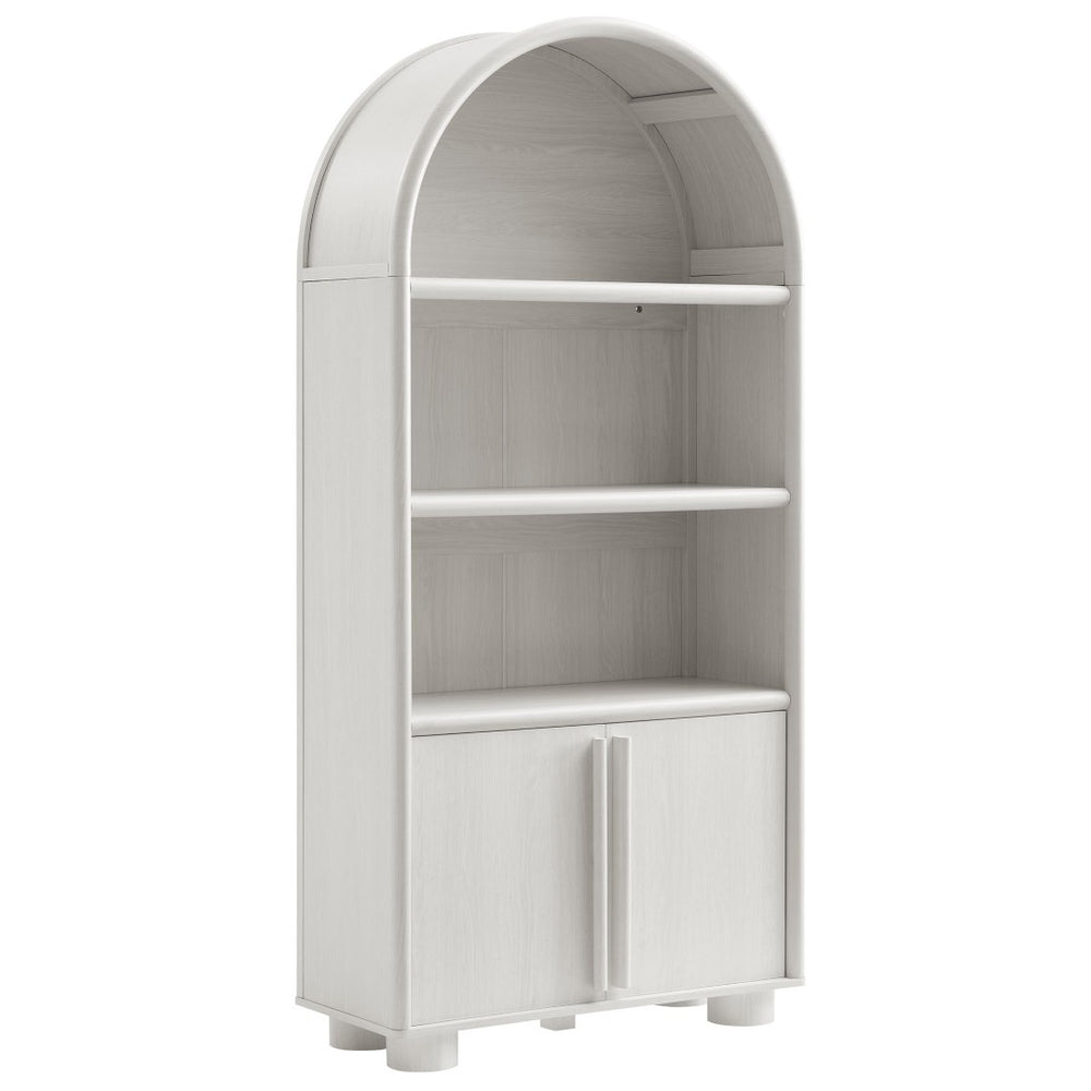 Modway Furniture Bellamy Tall Arched Display Cabinet Bookcase - Contemporary Elegance with Open Shelves & Storage! EEI-7314-ASH