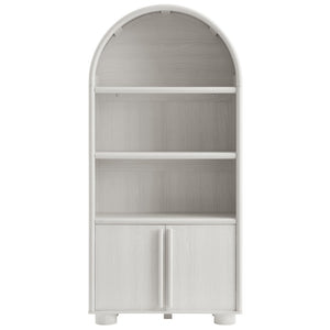 Modway Furniture Bellamy Tall Arched Display Cabinet Bookcase - Contemporary Elegance with Open Shelves & Storage! EEI-7314-ASH