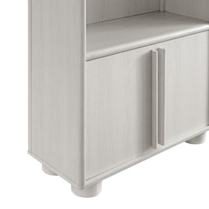 Modway Furniture Bellamy Tall Arched Display Cabinet Bookcase - Contemporary Elegance with Open Shelves & Storage! EEI-7314-ASH