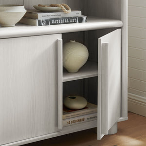 Modway Furniture Bellamy Tall Arched Display Cabinet Bookcase - Contemporary Elegance with Open Shelves & Storage! EEI-7314-ASH