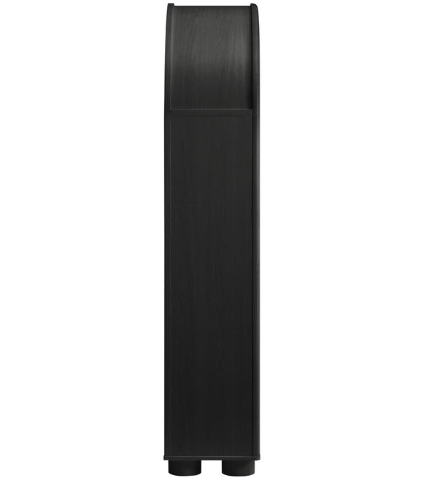 Modway Furniture Bellamy Tall Arched Bookcase with Open Shelving and Soft Close Doors Wood Grain EEI-7314-BLK