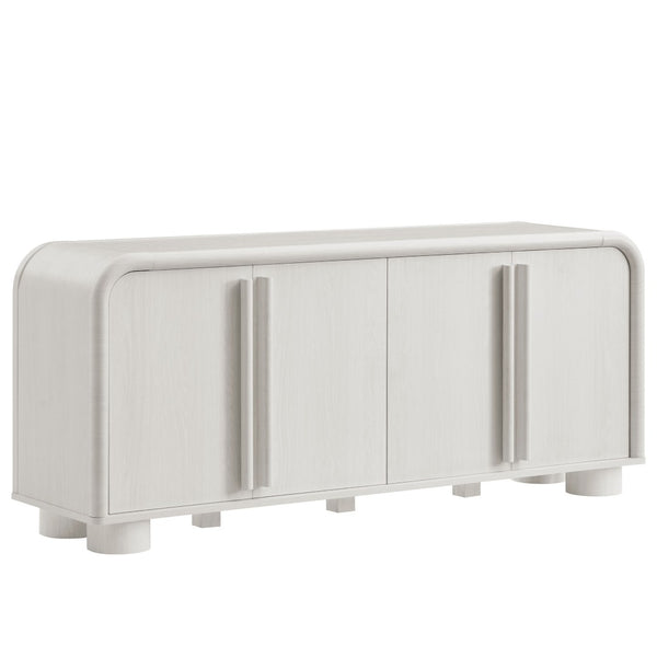 Modway Furniture Bellamy Curved 4-Door Sideboard Cabinet - Modern Ash Finish with Soft-Close Doors & Adjustable Shelf EEI-7315-ASH